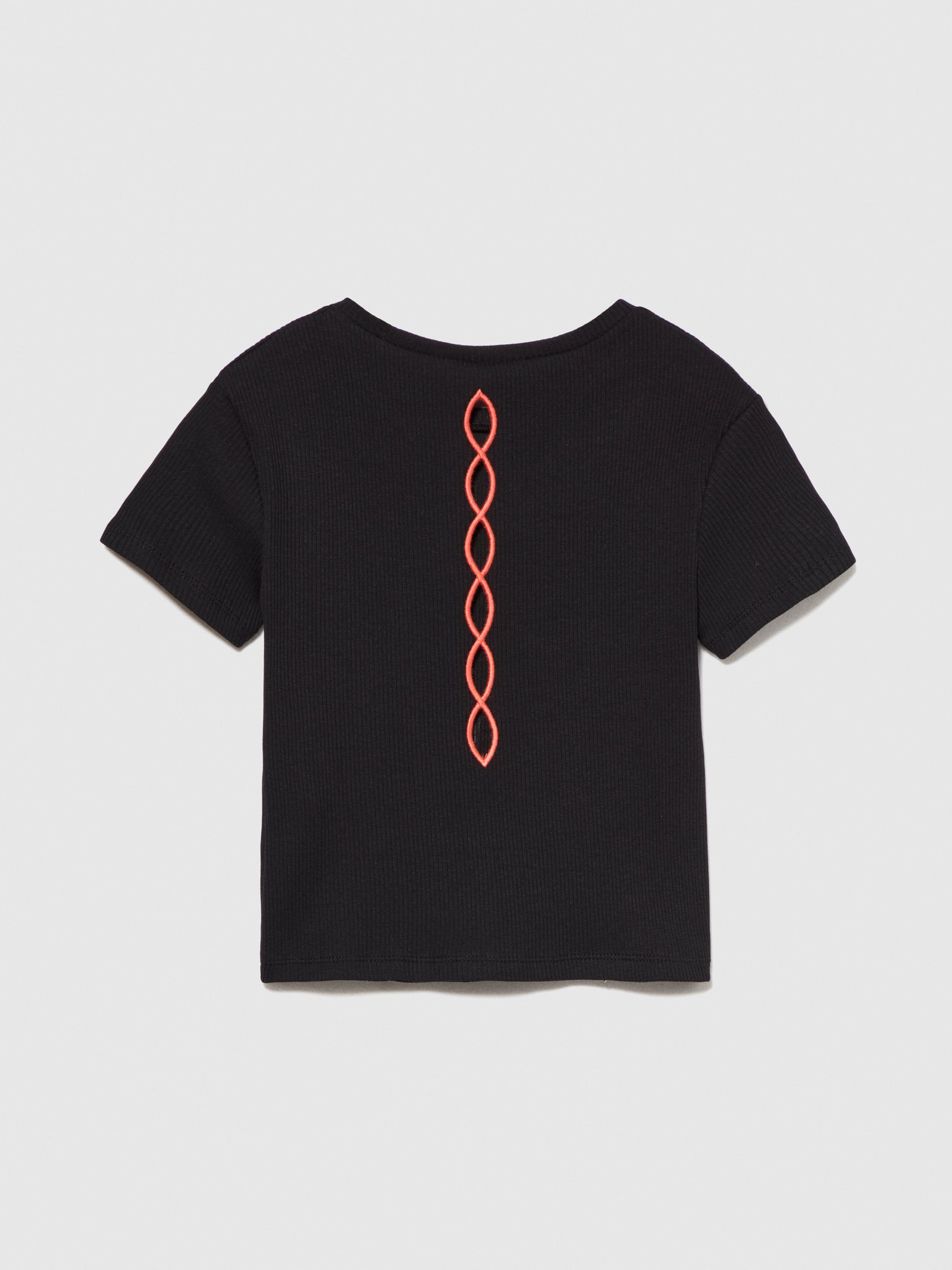 T-shirt con stampa e cut-out da bambina nero 2 | Sisley young Outlet