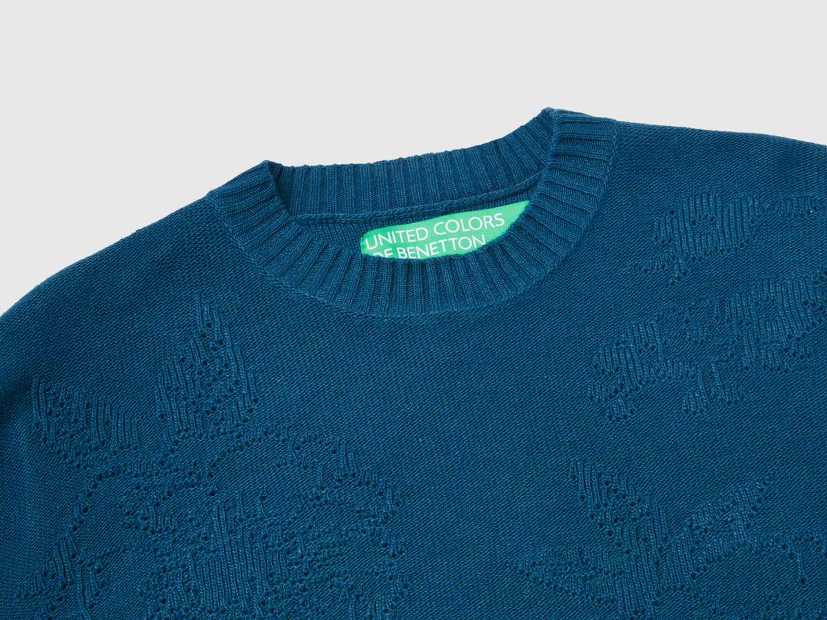 Maglia con disegni floreali in misto cashmere