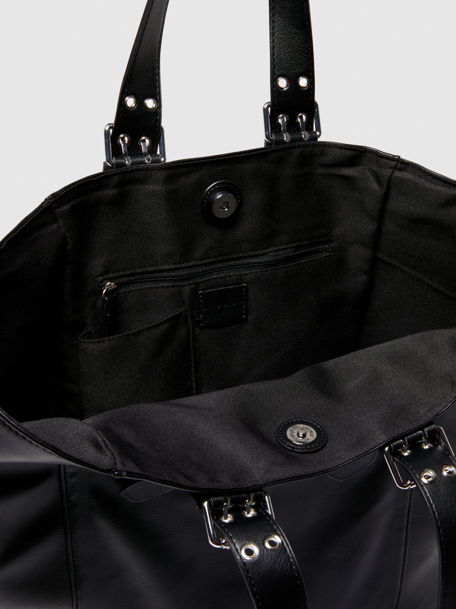 Borsa tote con fibbie da donna nero 3 | Sisley Outlet