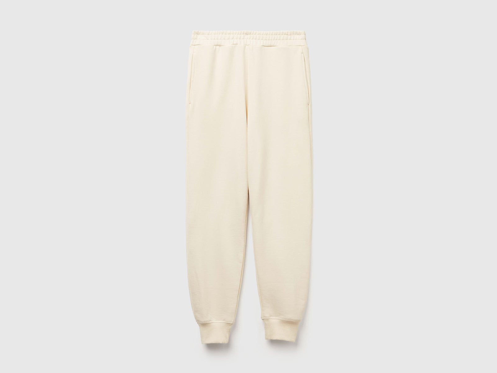 Joggers in puro cotone da donna bianco panna | Benetton Outlet