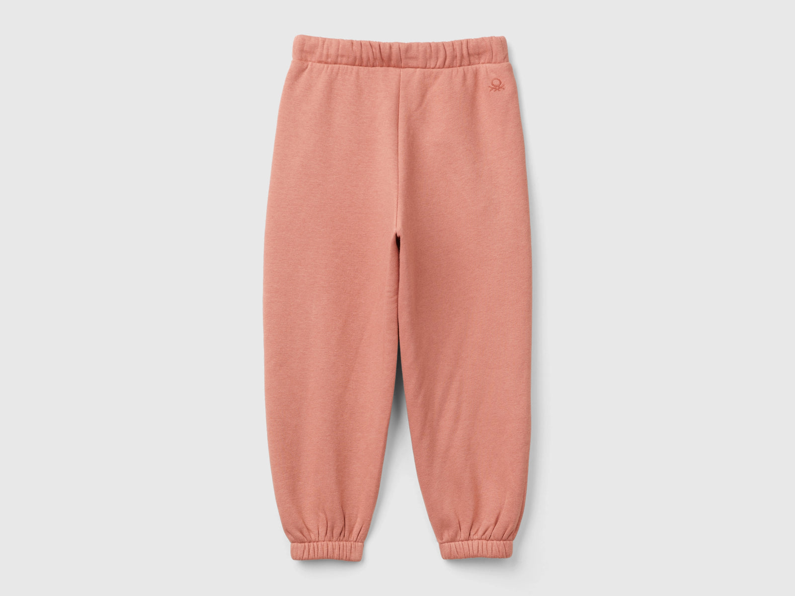 Joggers in felpa con coulisse da bimba salmone 2 | Benetton Outlet
