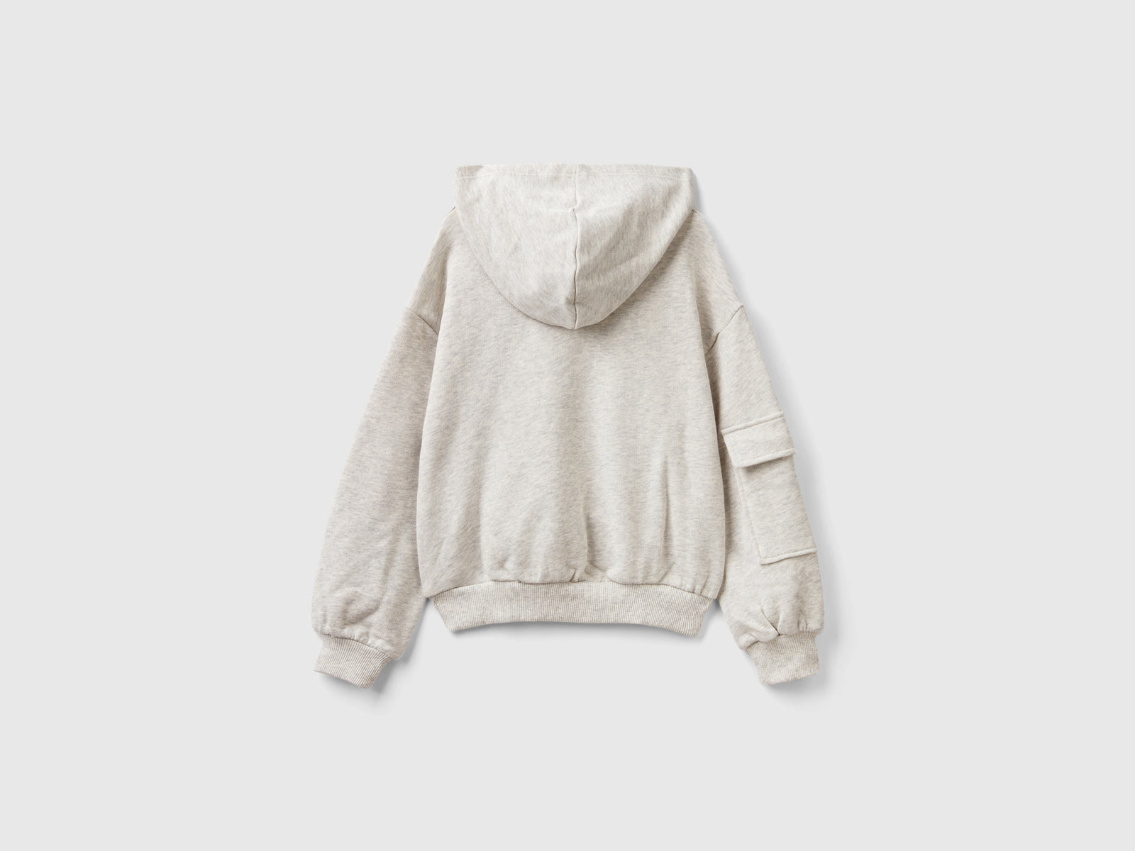 Felpa con tasche e cappuccio da bambina grigio chiaro 2 | Benetton Outlet