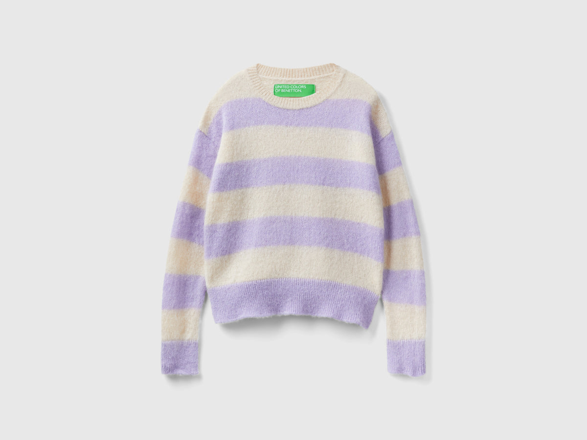 Maglia a righe in misto alpaca