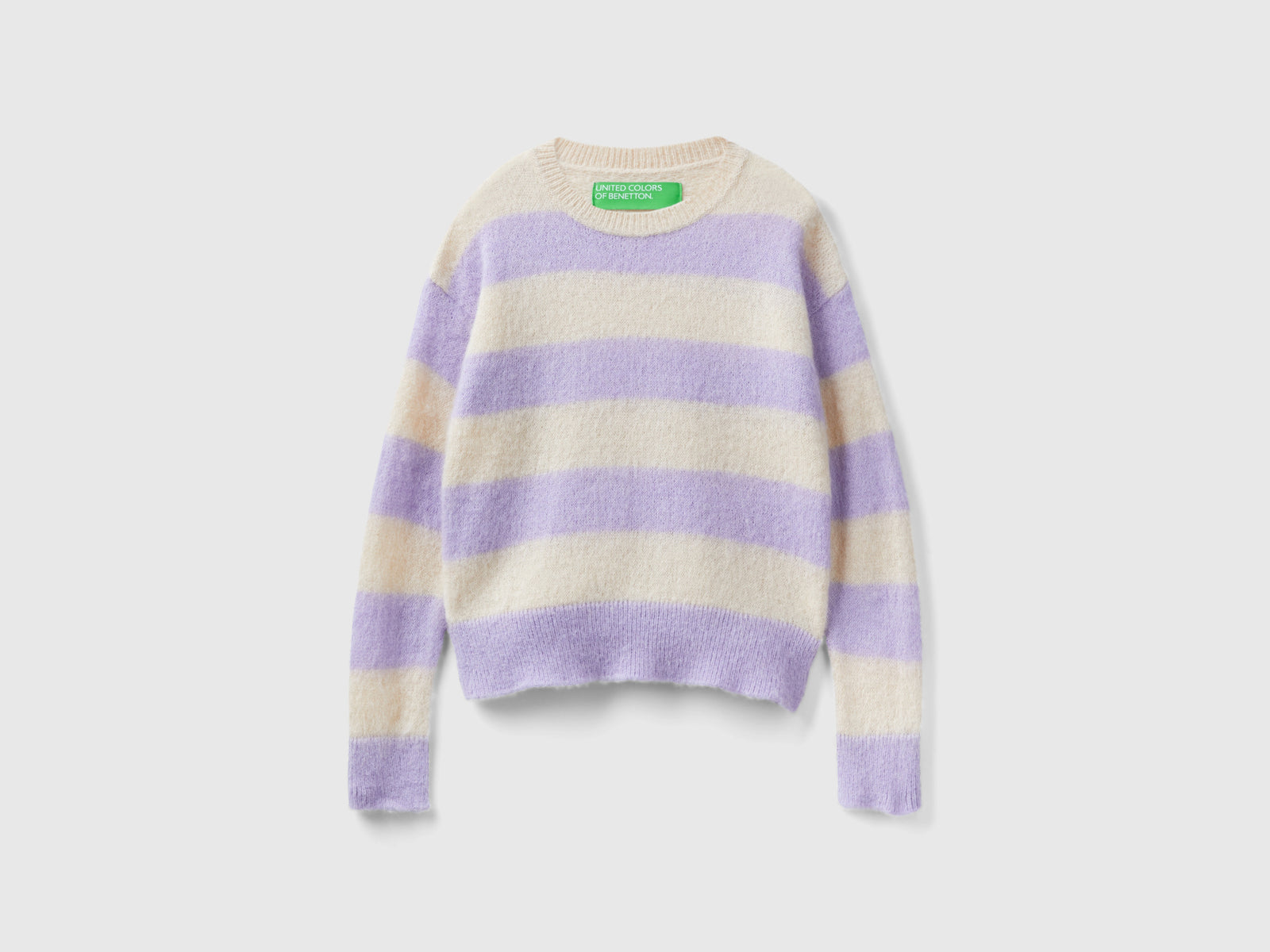 Maglia a righe in misto alpaca da donna lilla 2 | Benetton Outlet