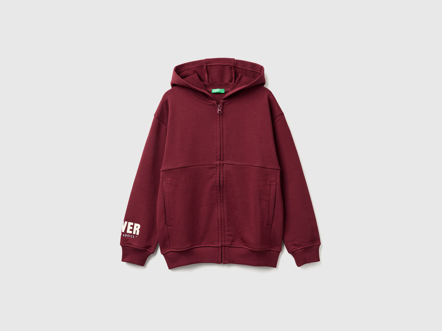 Felpa ampia con stampe da bambino bordeaux | Benetton Outlet