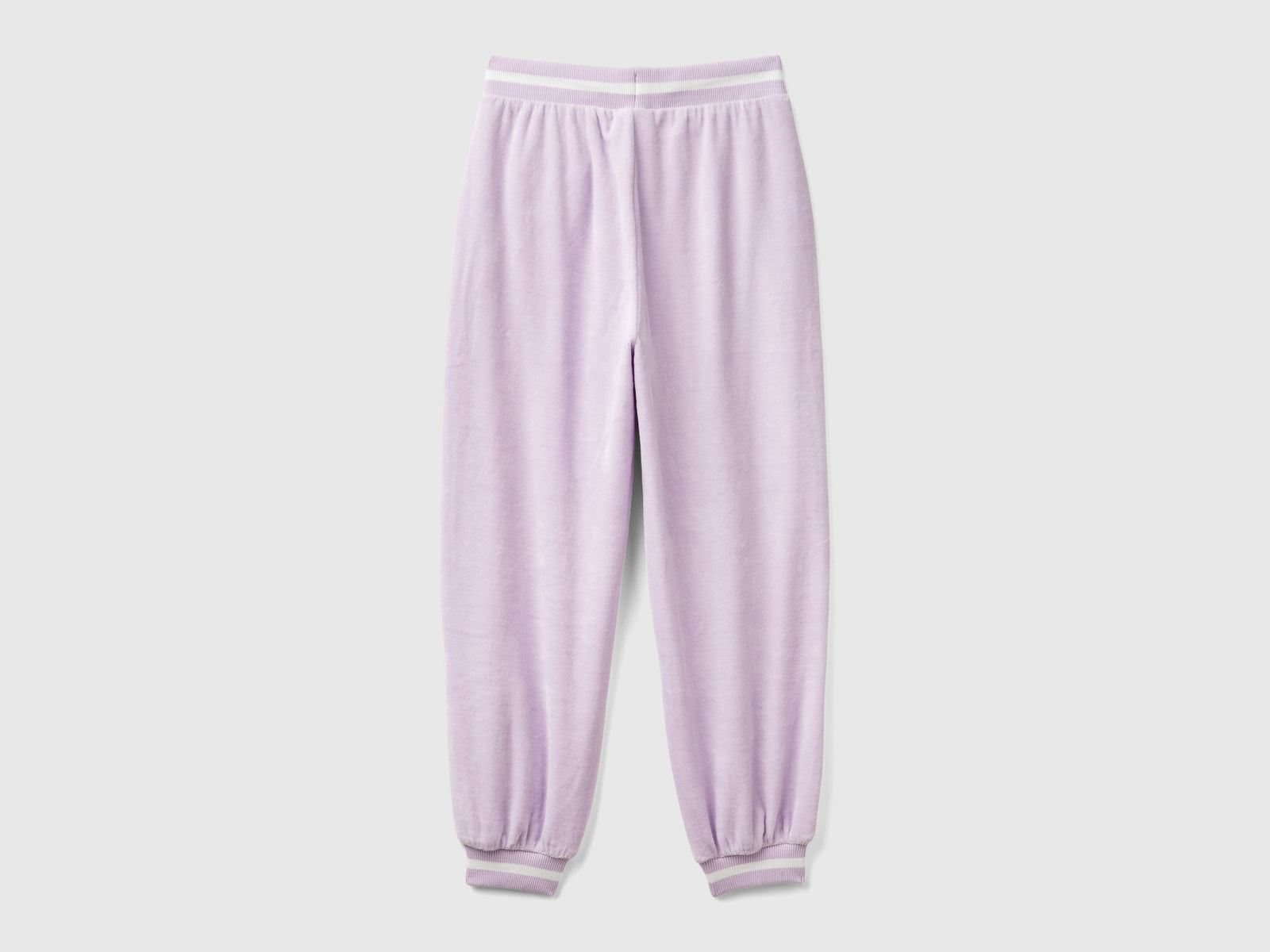 Pantaloni in ciniglia con coulisse da bambina lilla 2 | Benetton Outlet