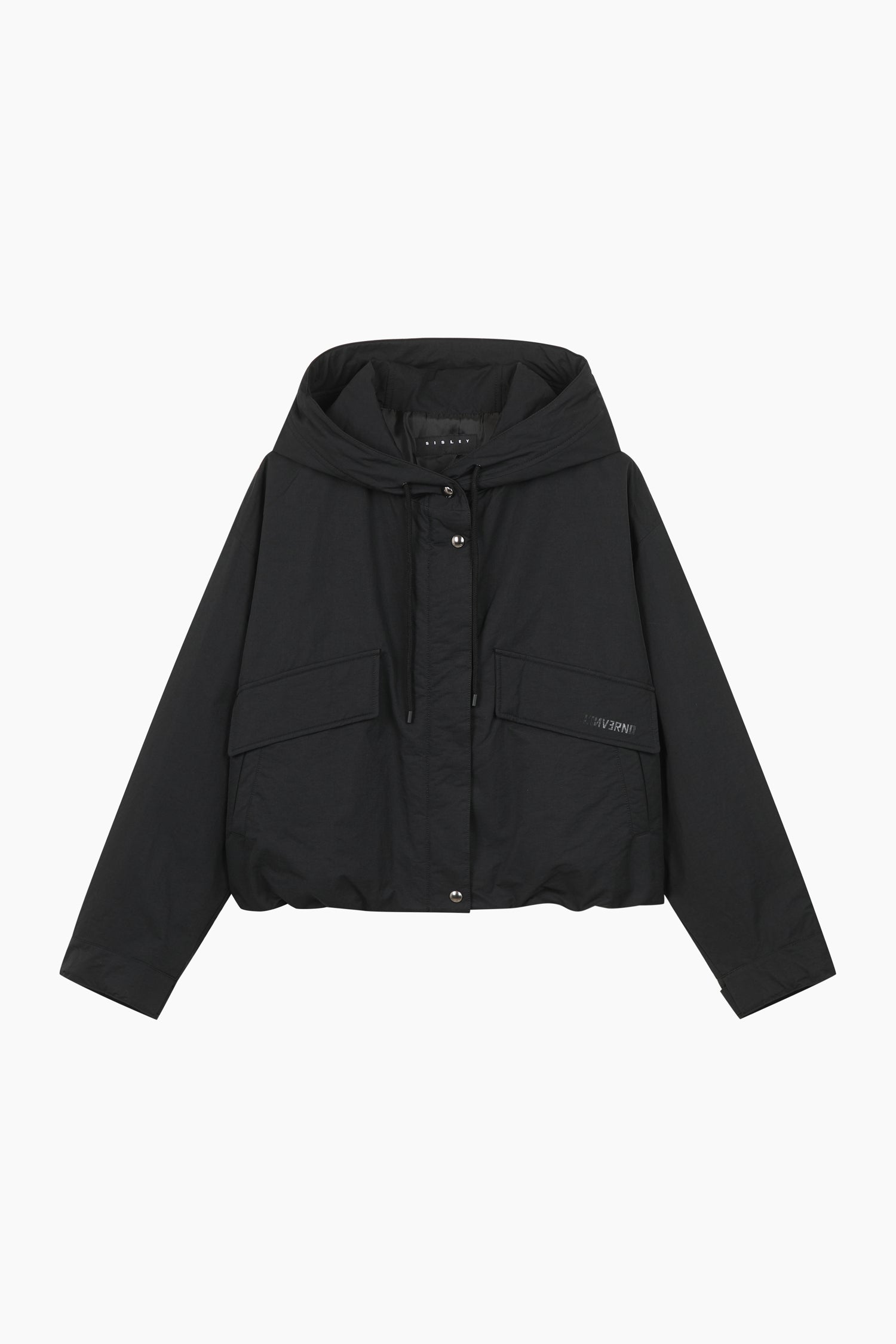 Giubbotto over con cappuccio da donna nero | Sisley Outlet