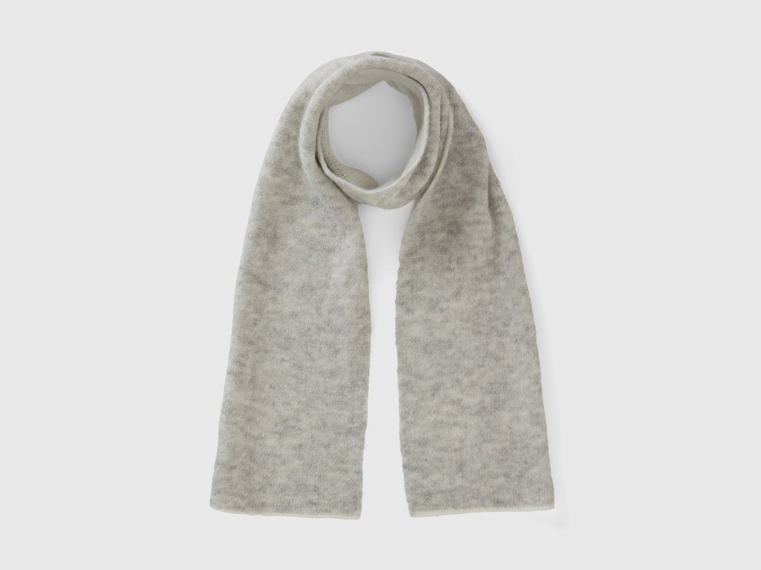 Sciarpa reversibile in maglia da bambina grigio chiaro | Benetton Outlet