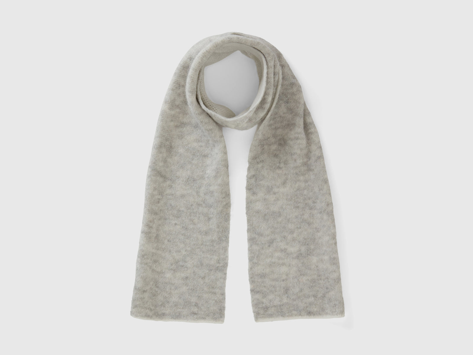 Sciarpa reversibile in maglia da bambina grigio chiaro | Benetton Outlet