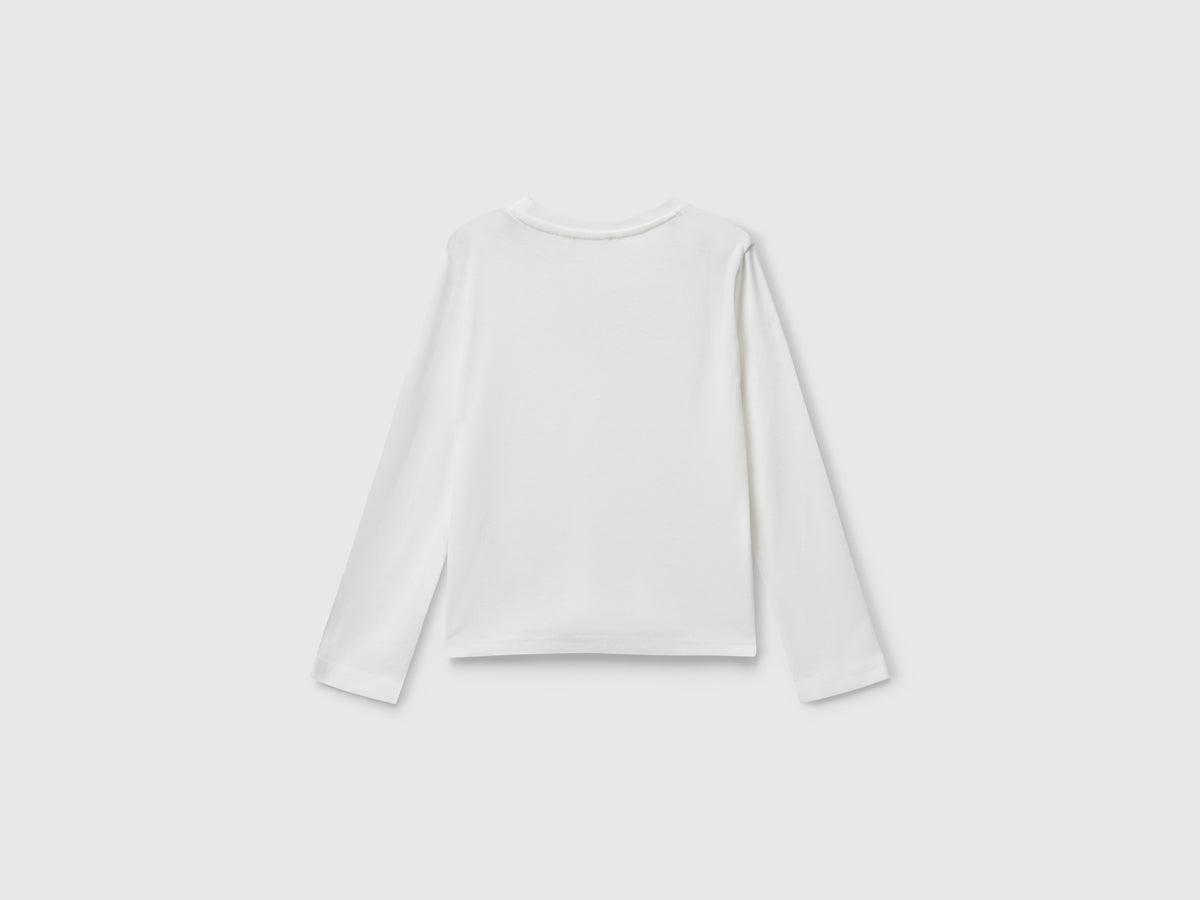 T-shirt con logo glitter in cotone