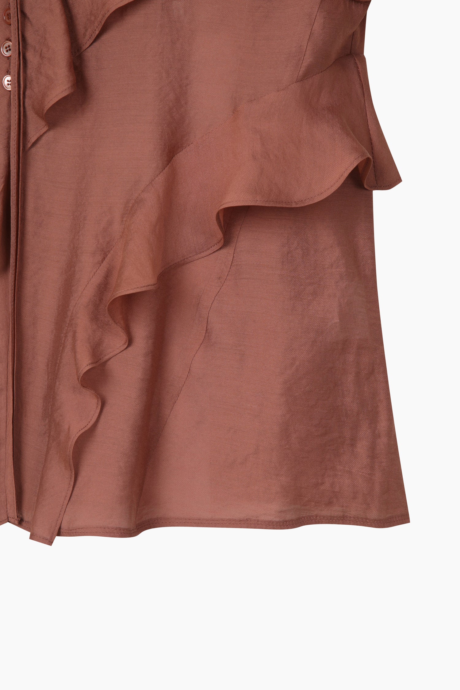 Camicetta chiaro con rouches da donna marrone 4 | Sisley k Outlet