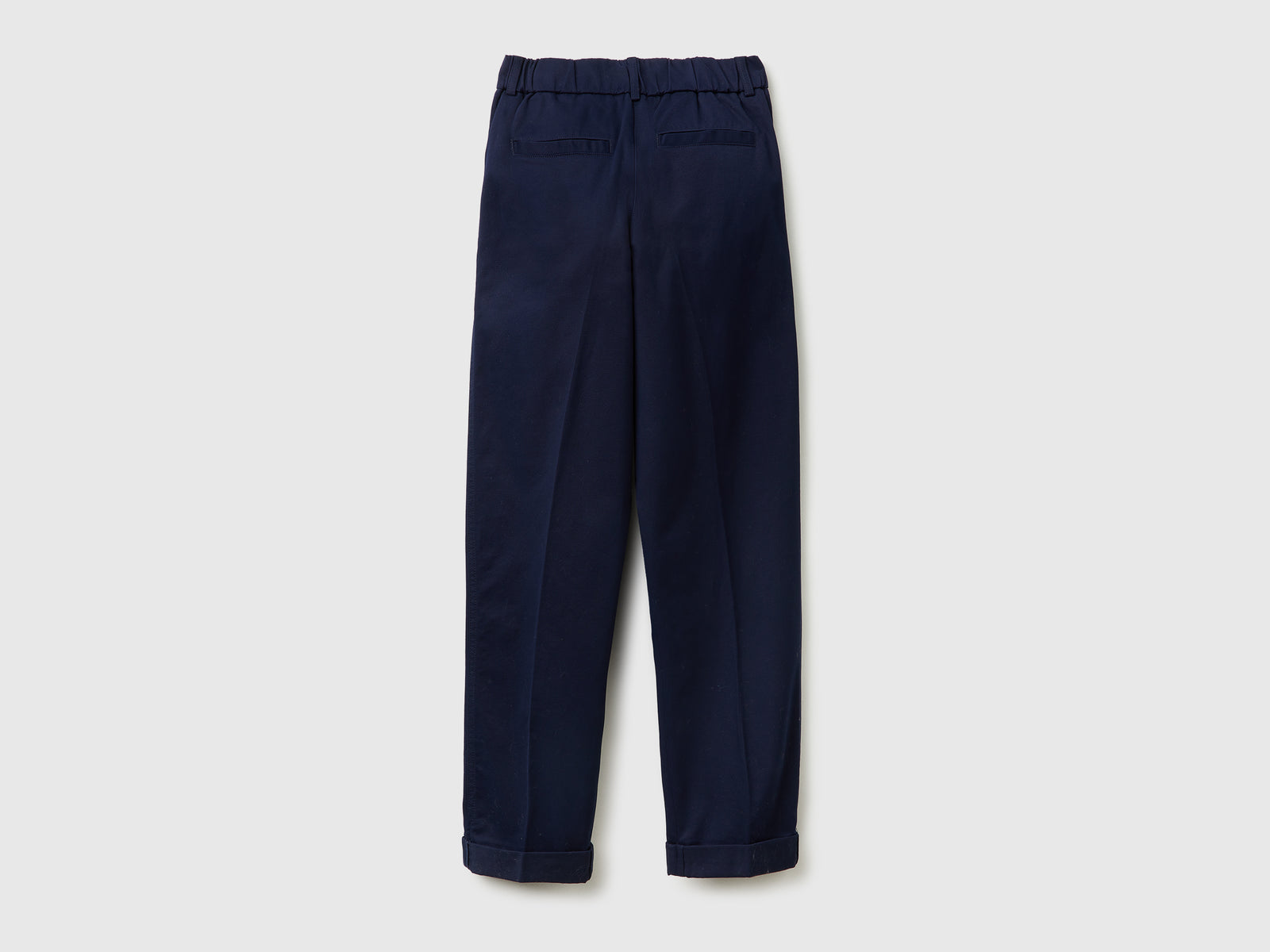 Pantaloni con risvolto in cotone stretch da donna blu scuro 2 | Benetton Outlet