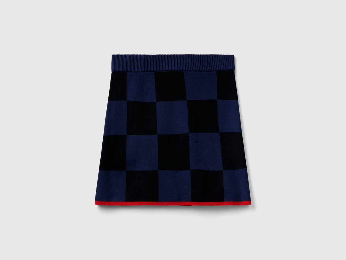 Minigonna in maglia a scacchi