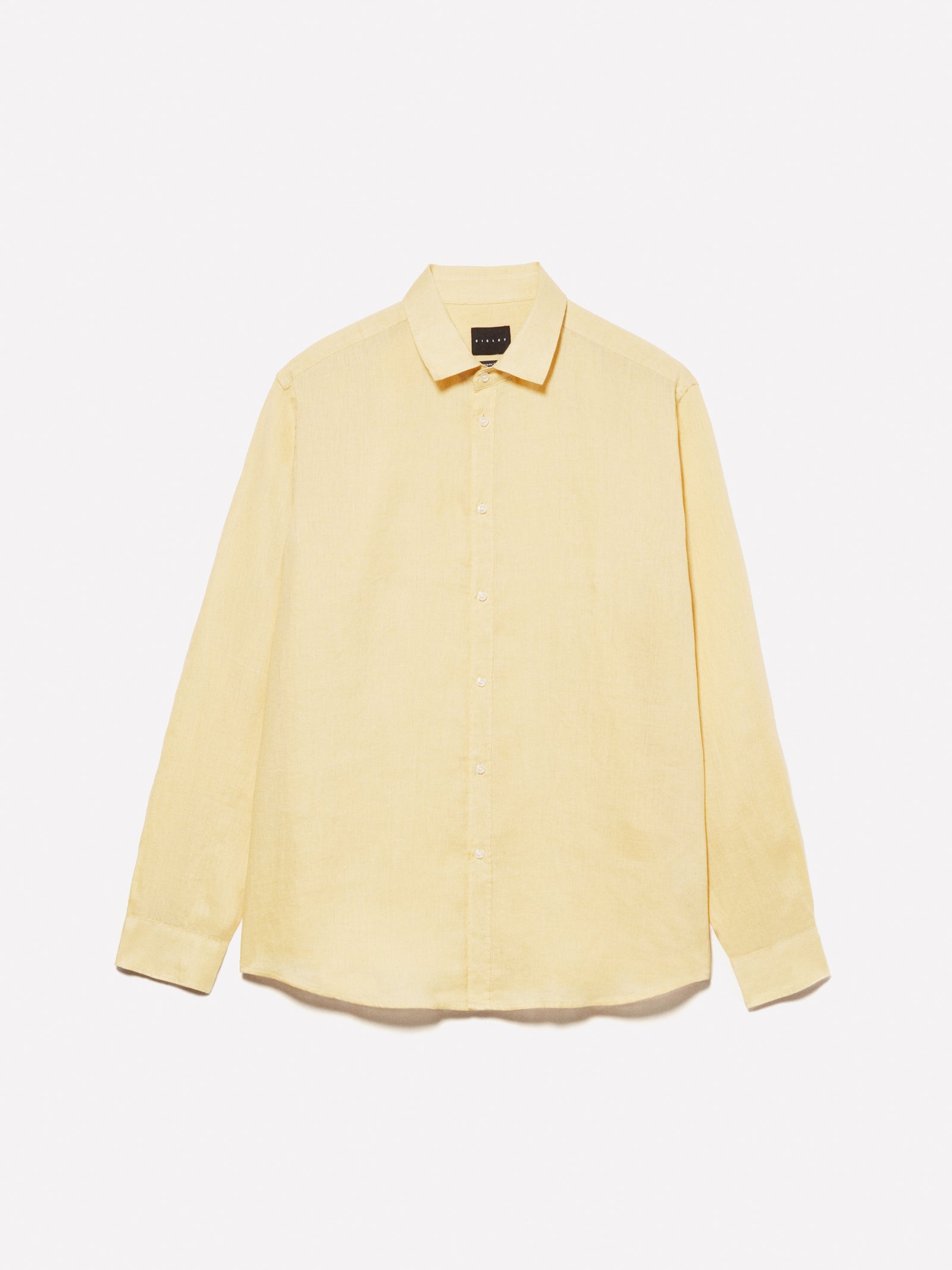 Camicia 100% lino da uomo giallo | Sisley Outlet