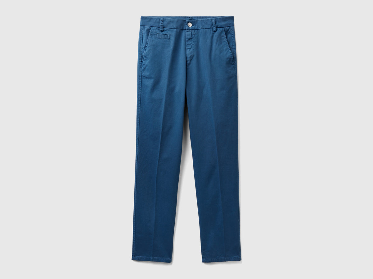 Chino slim fit in cotone blu