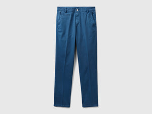 Chino slim fit in cotone blu