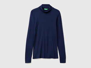 T-shirt lupetto in misto viscosa e cashmere