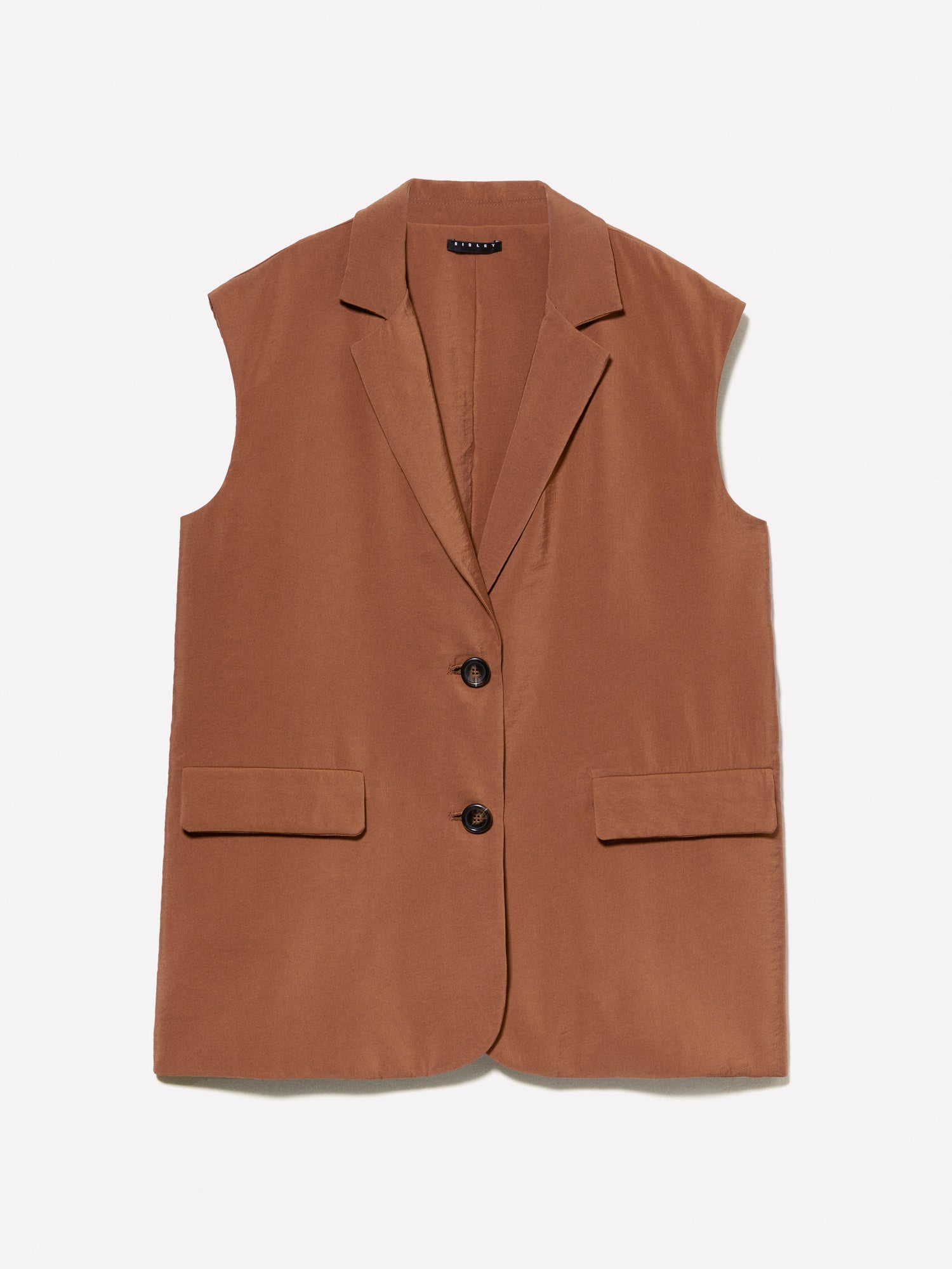 Gilet effetto stropicciato da donna marrone | Sisley Outlet