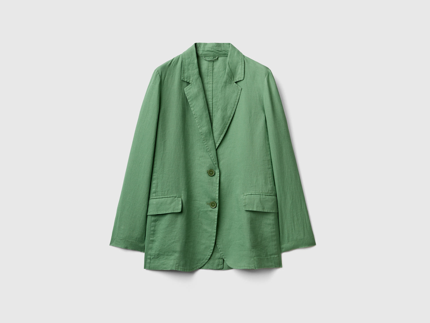 Giacca monopetto leggera con taglio sciancrato e vestibilità regolare da donna verde | Benetton Outlet