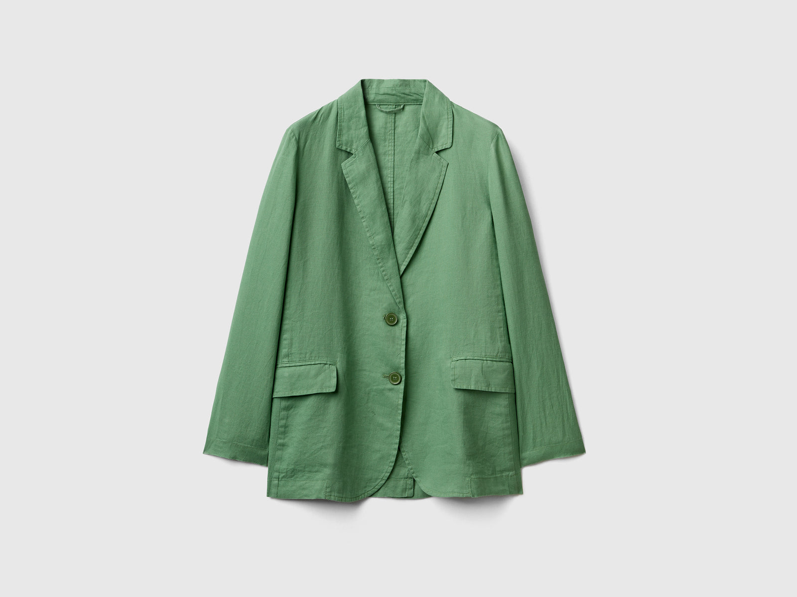 Giacca monopetto leggera con taglio sciancrato e vestibilità regolare da donna verde | Benetton Outlet