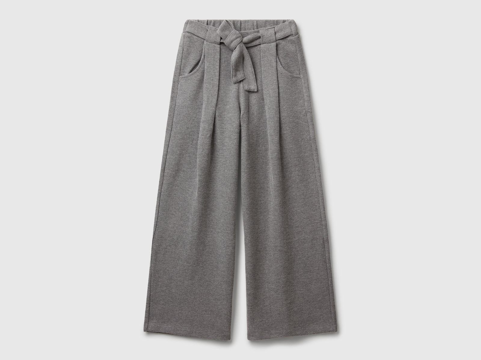 Pantaloni con fusciacca in caldo cotone da bambina grigio scuro | Benetton Outlet