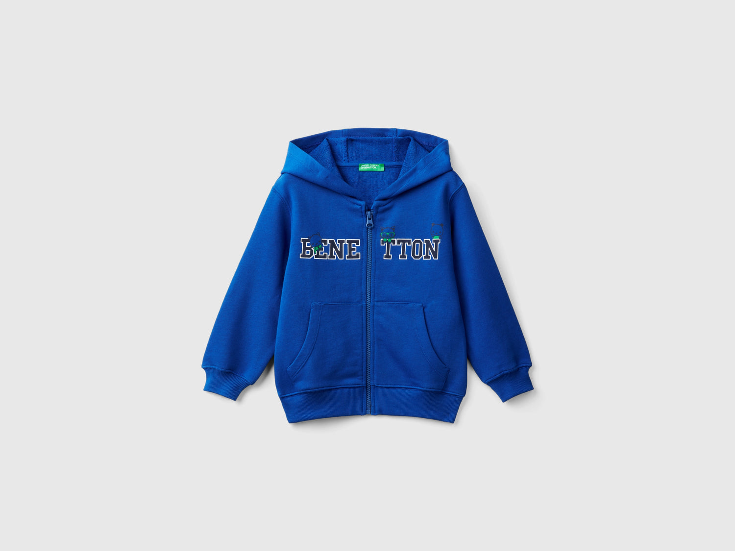 Felpa con logo e cappuccio da bimbo bluette | Benetton Outlet