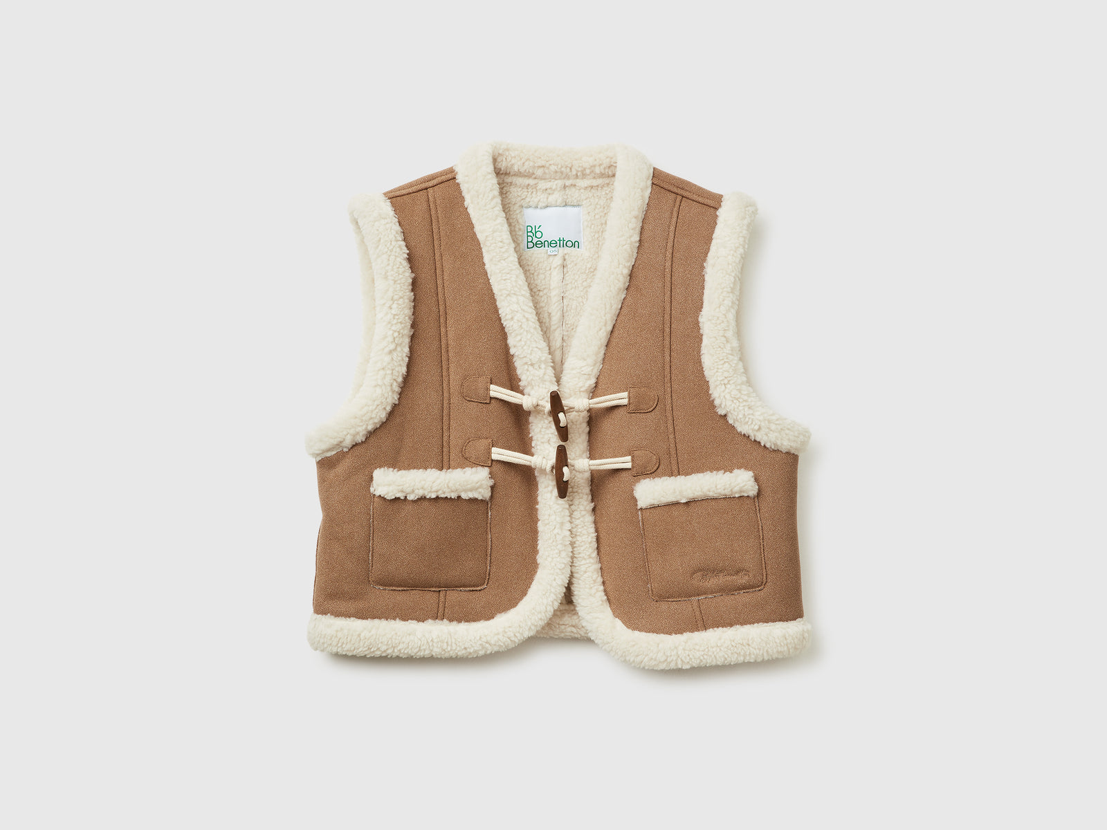 Gilet con alamari da donna cammello | Benetton Outlet