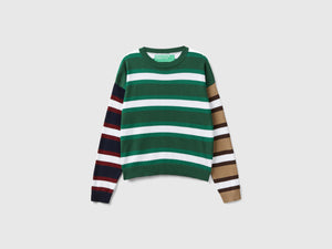 Maglione a righe in puro cotone