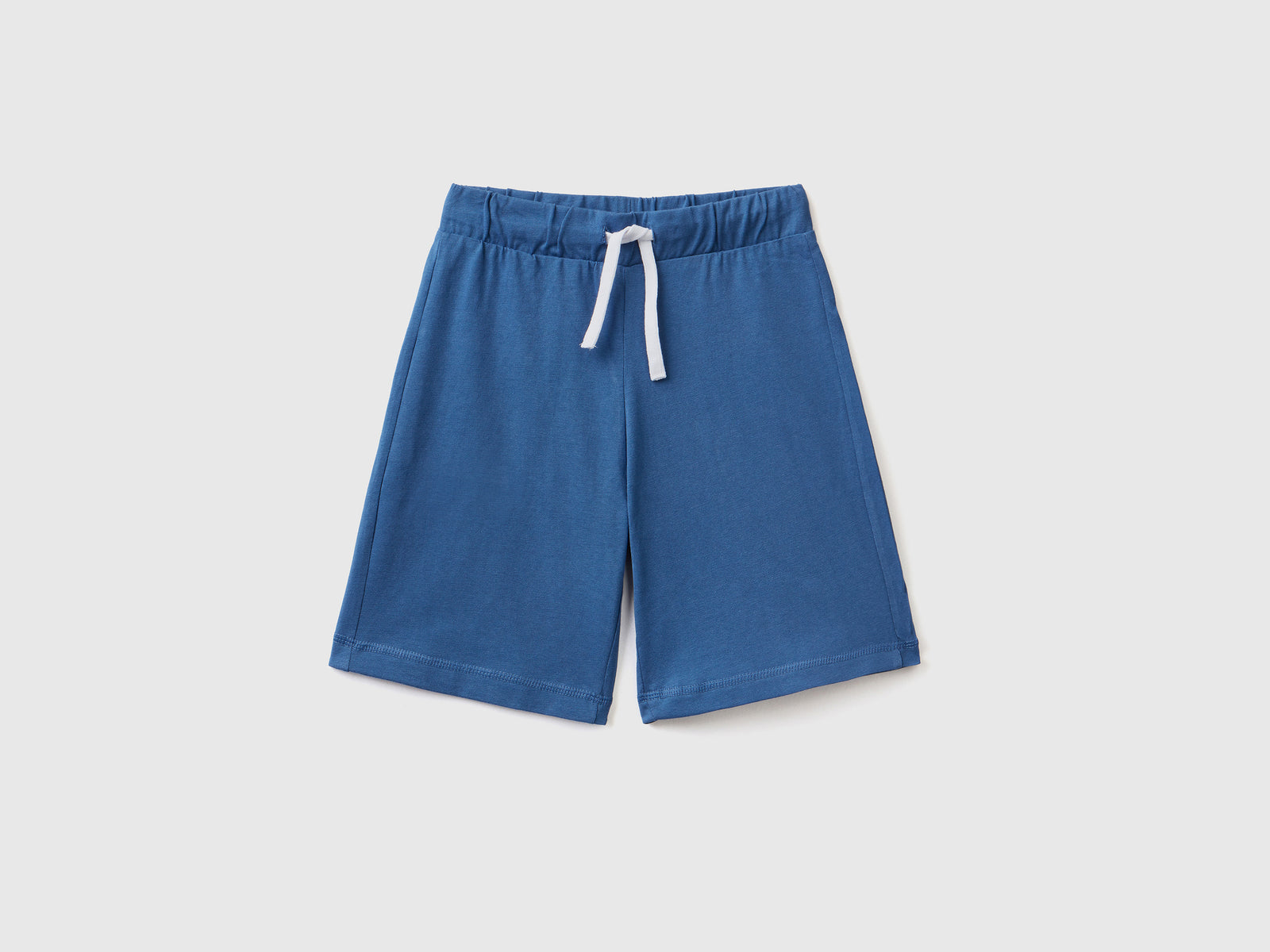 Pantaloni corti in puro cotone da bambino bluette | Benetton Outlet