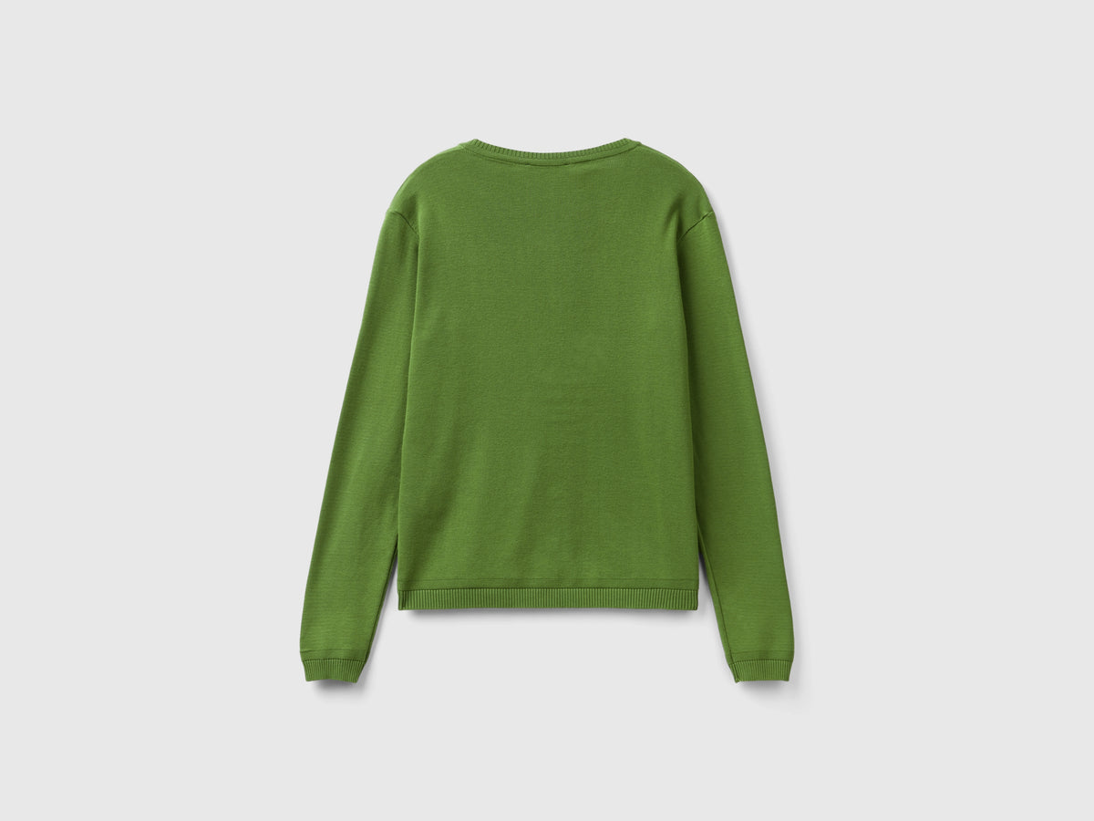 Cardigan girocollo in puro cotone
