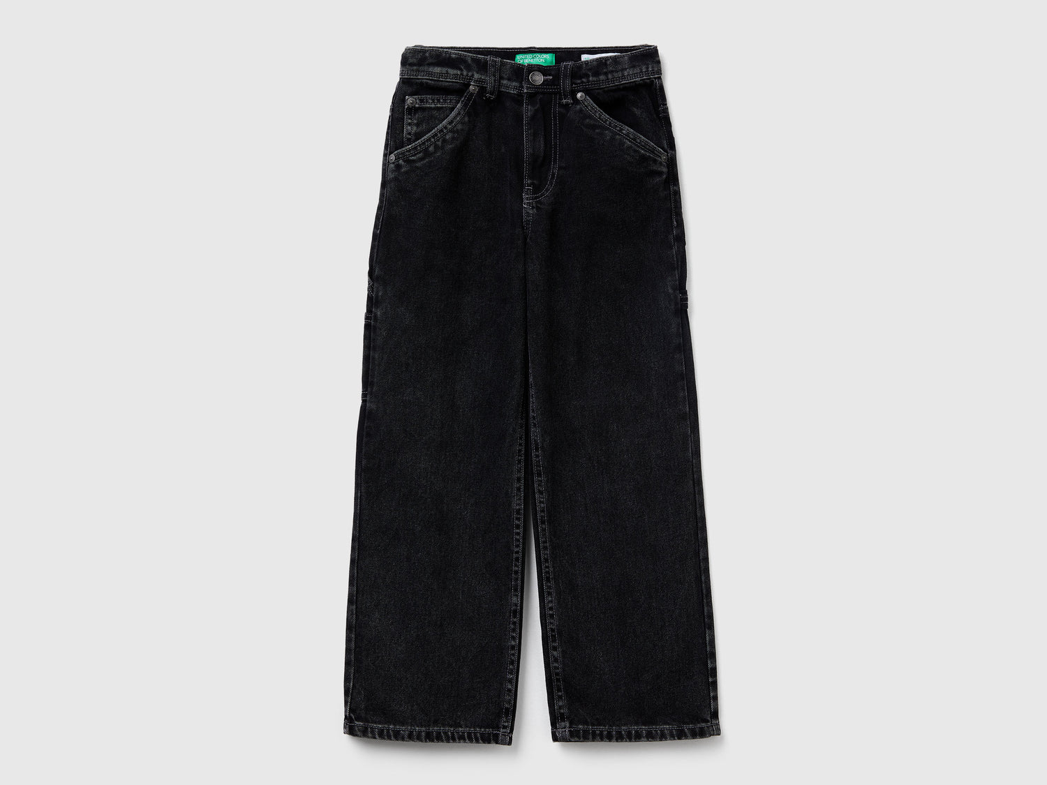 Jeans stile worker da bambino nero | Benetton Outlet