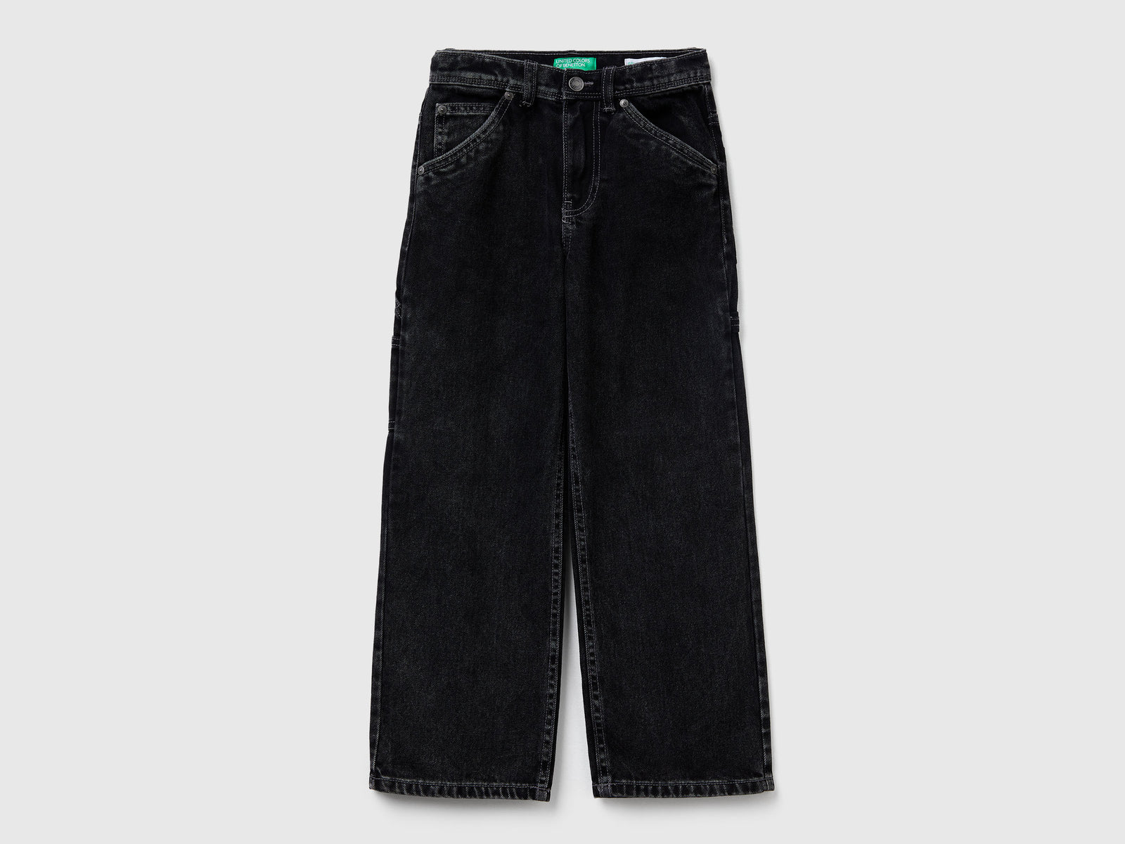 Jeans stile worker da bambino nero | Benetton Outlet