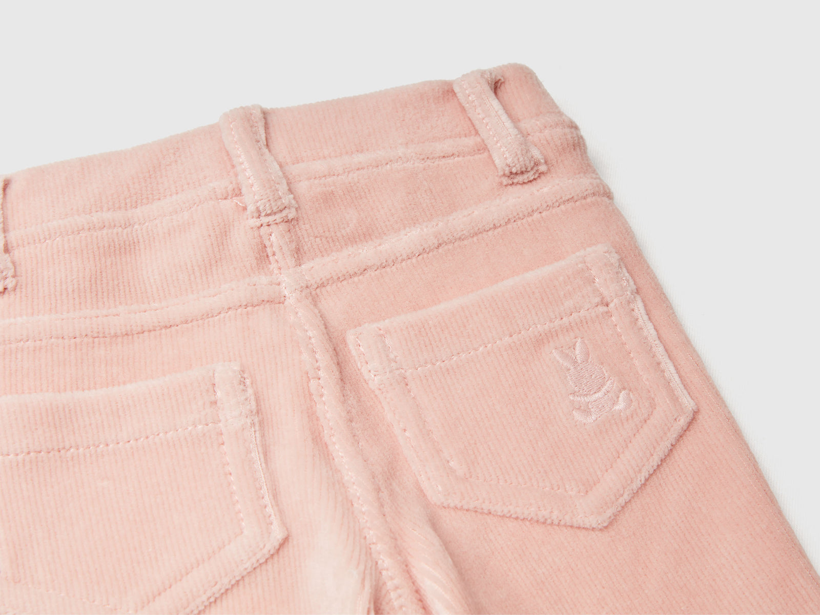 Pantaloni in ciniglia stretch da neonato rosa tenue 3 | Benetton Outlet