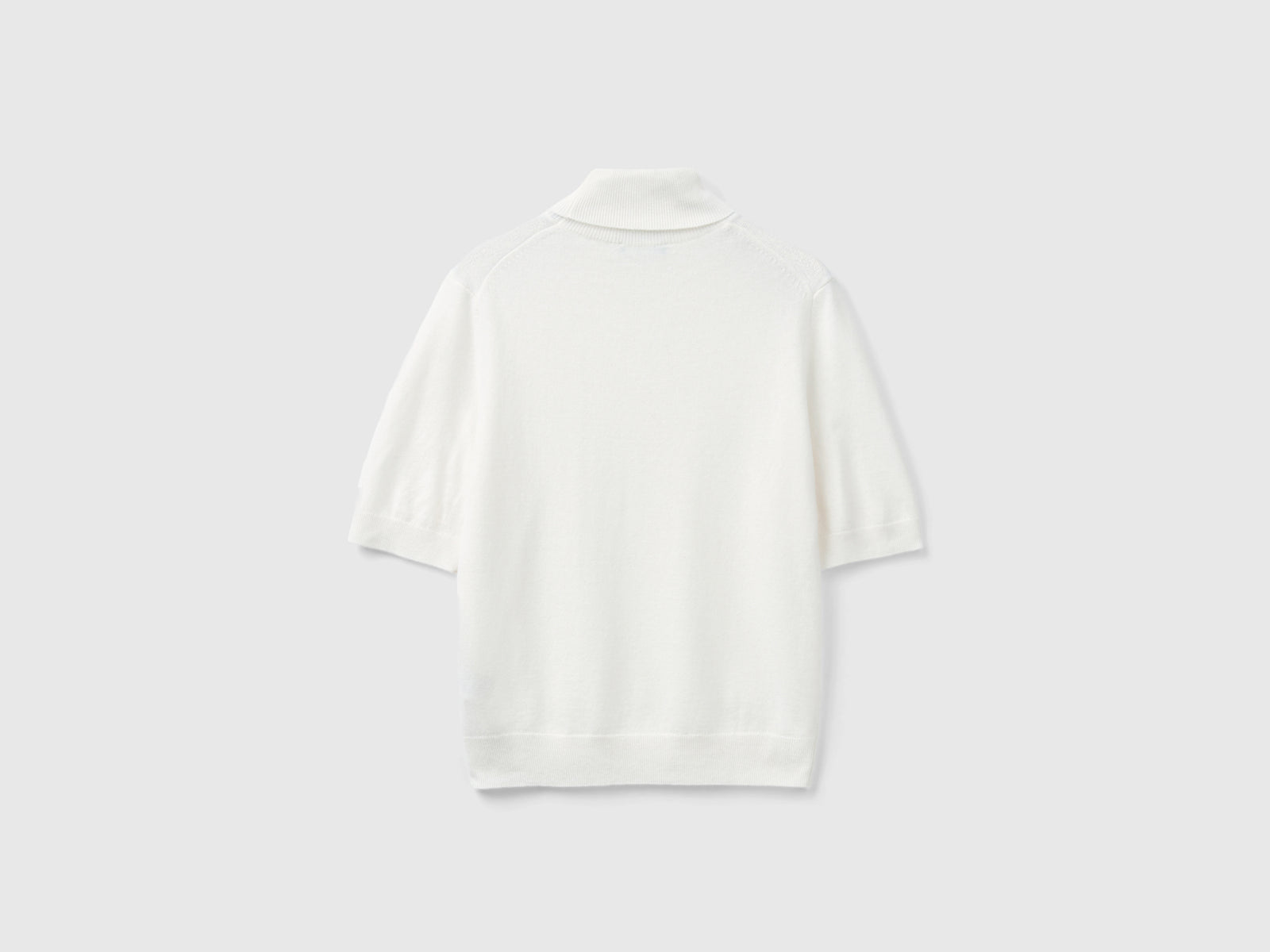 Dolcevita a manica corta in misto cashmere da donna bianco panna 2 | Benetton Outlet