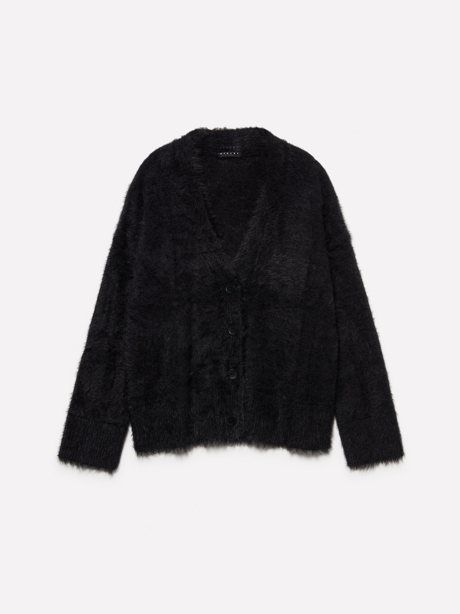 Cardigan effetto pelliccetta da donna nero | Sisley Outlet