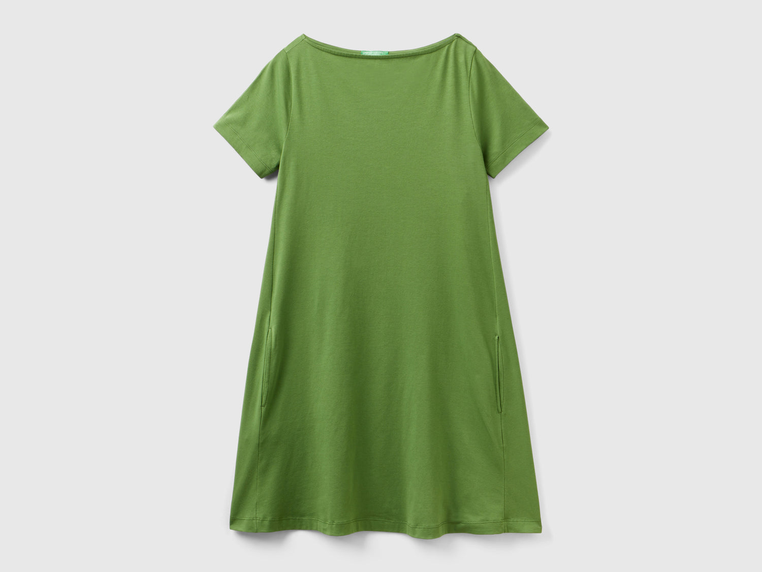 Abito corto svasato da donna verde militare | Benetton Outlet