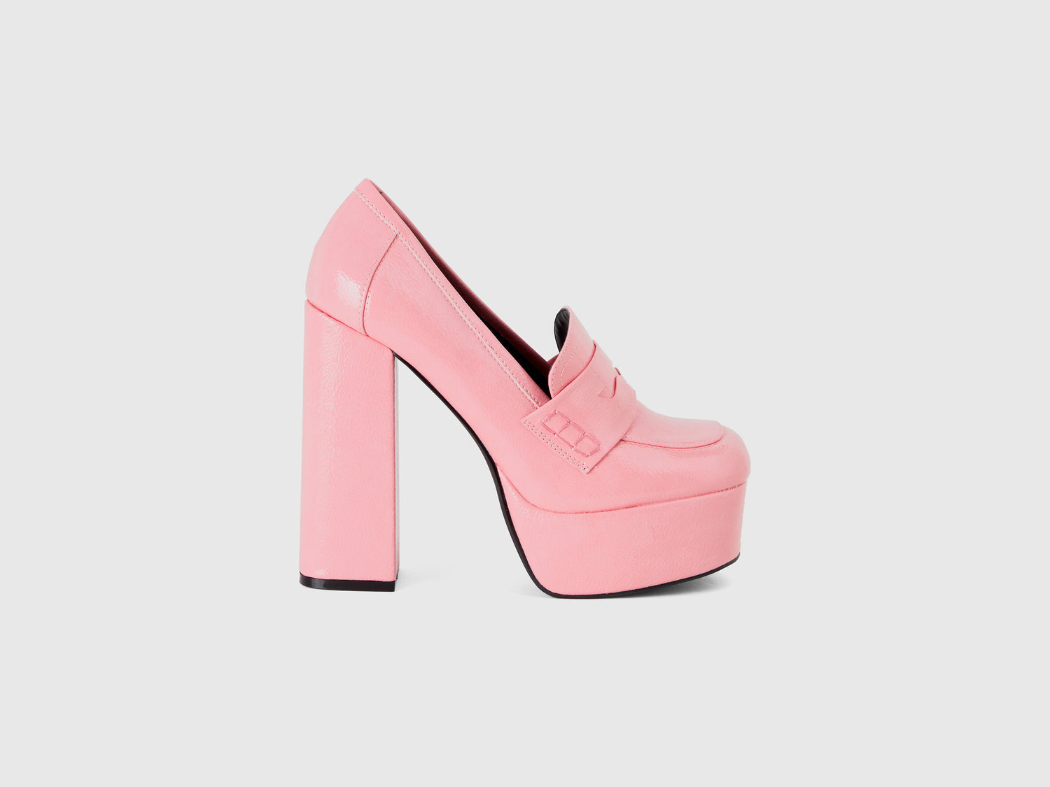 Mocassini alti in vernice da donna rosa | Benetton Outlet