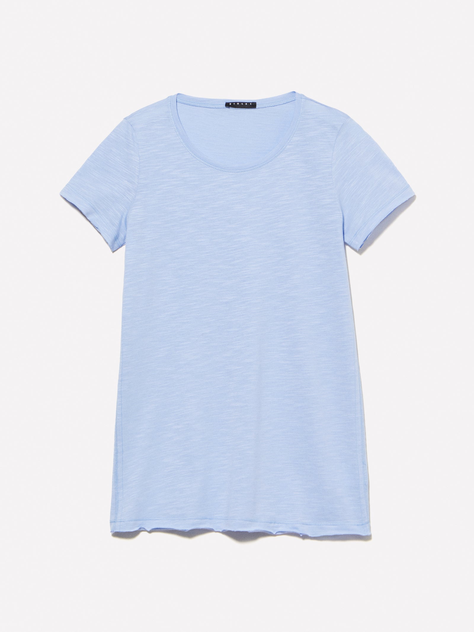 T-shirt azzurra con scollo rotondo da donna azzurro | Sisley Outlet