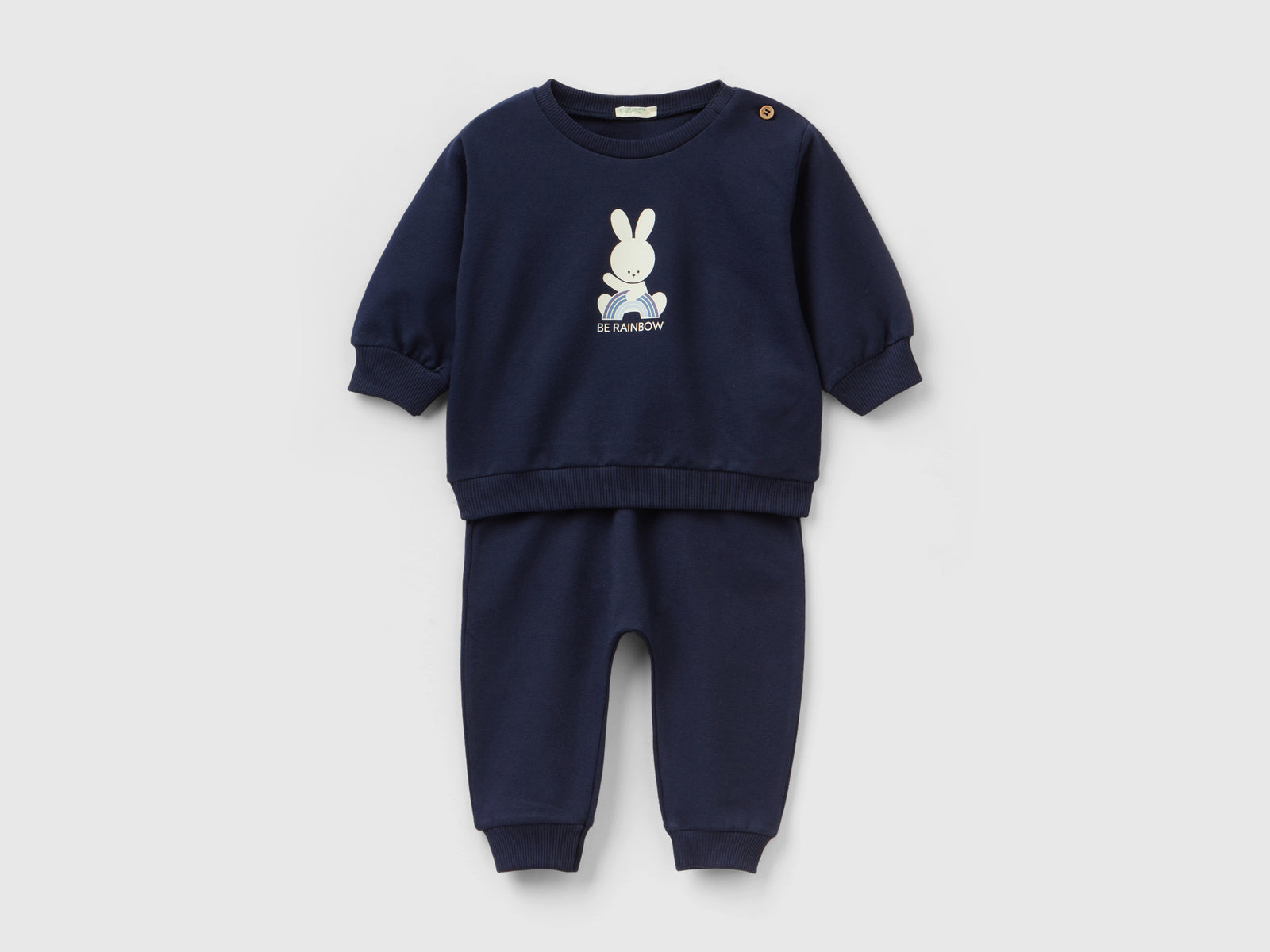 Completino in felpa leggera da neonato blu scuro | Benetton Outlet