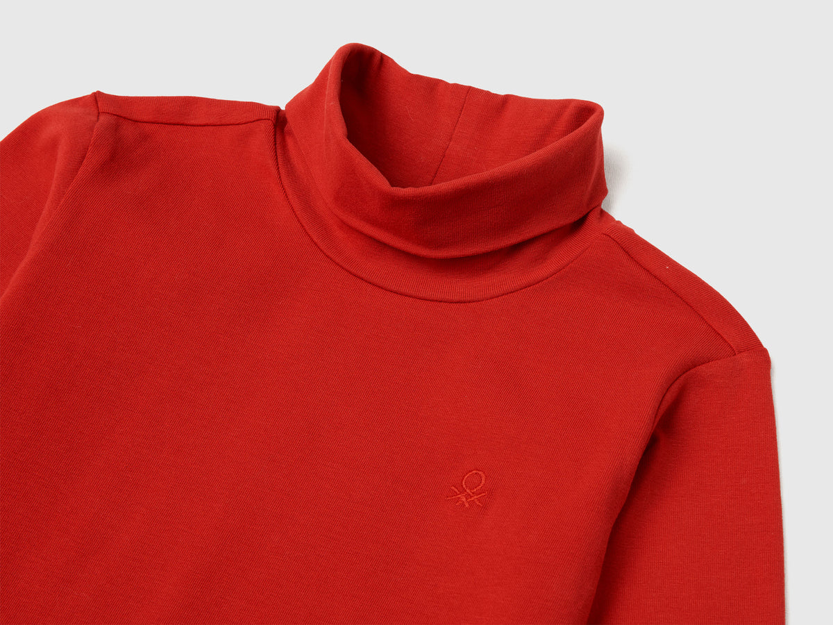 T-shirt lupetto in caldo cotone stretch