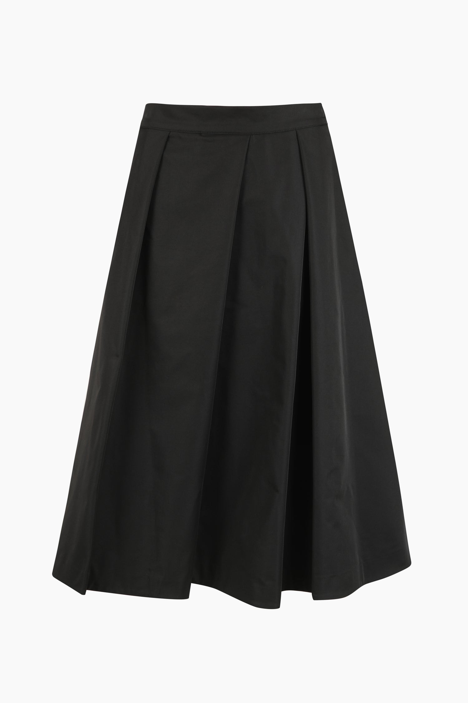Gonna midi con pieghe da donna nero | Sisley Outlet
