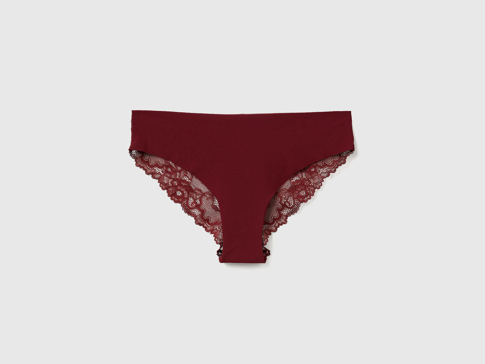 Brasiliana stretch con pizzo da donna bordeaux | Benetton Outlet