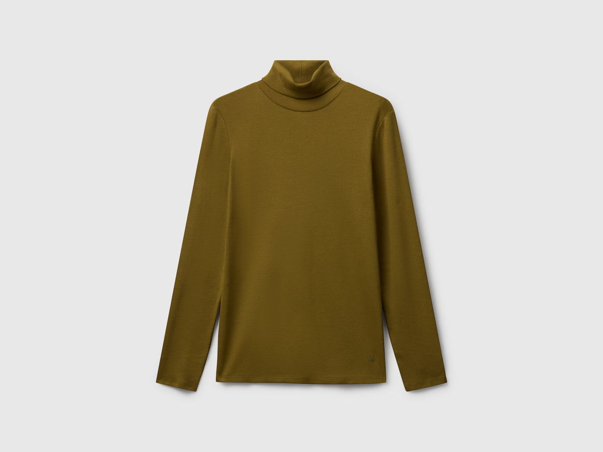 T-shirt a manica lunga con collo alto