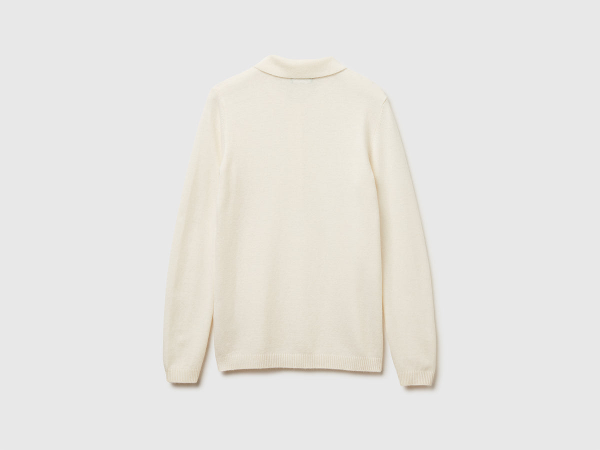 Polo in maglia in misto cashmere
