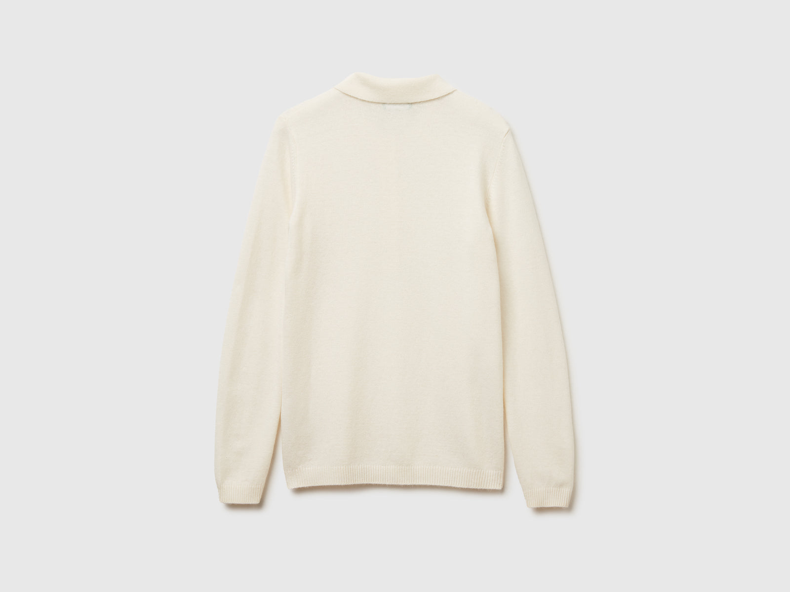 Polo in maglia in misto cashmere da donna bianco panna 2 | Benetton Outlet