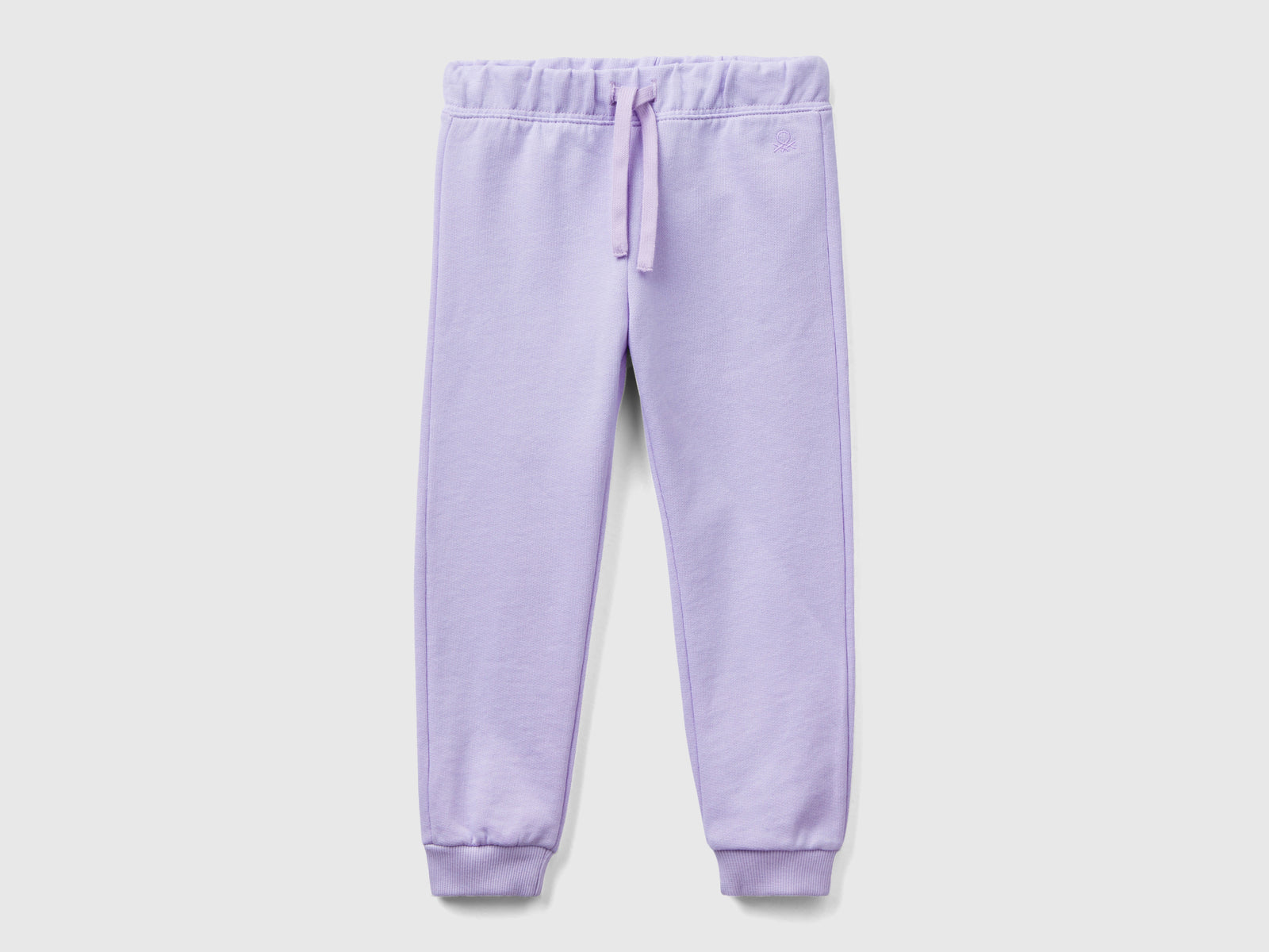 Pantaloni in felpa di cotone bio da bimba lilla | Benetton Outlet