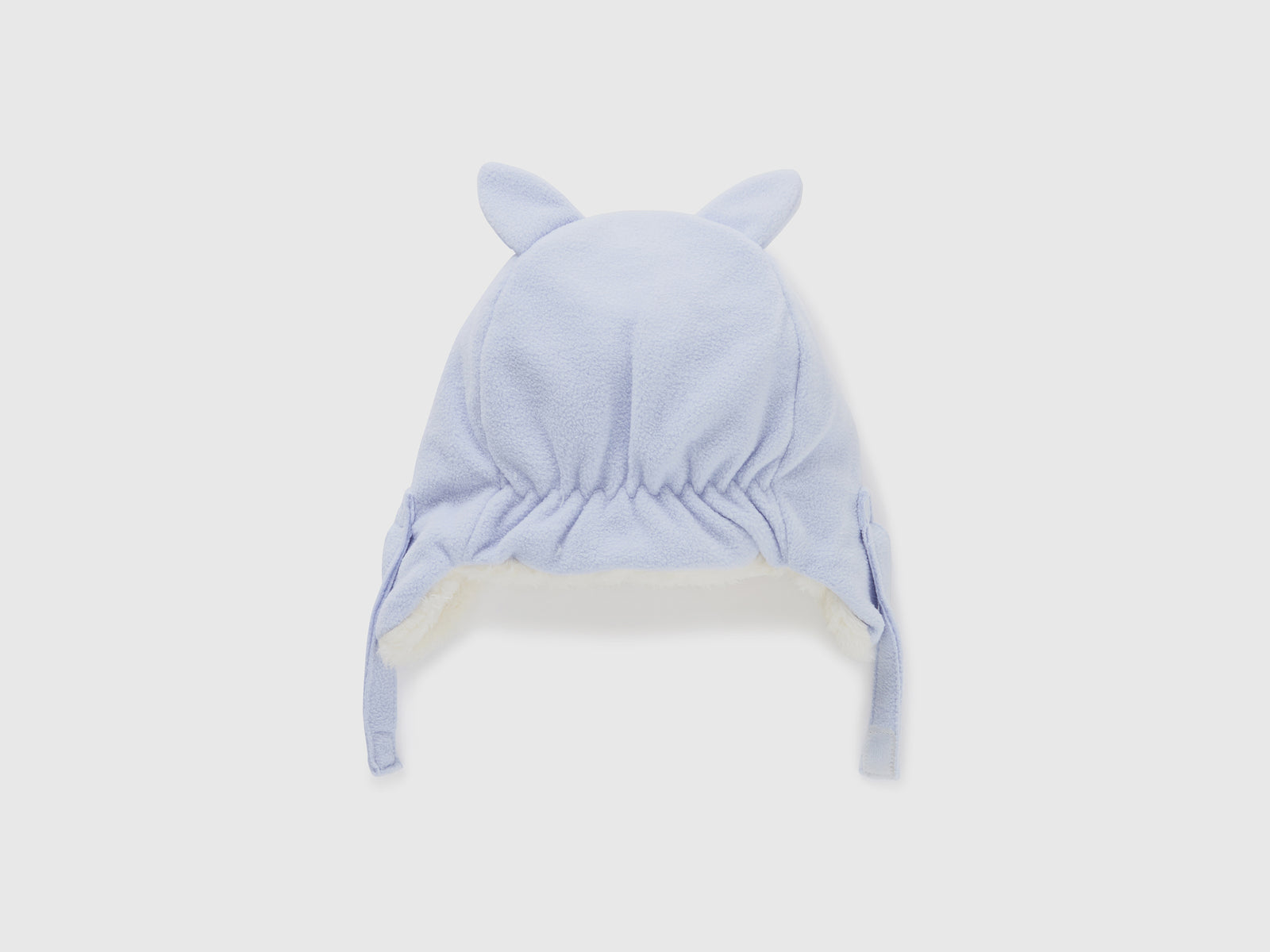 Cappello con paraorecchie in pile da neonato celeste 2 | Benetton Outlet