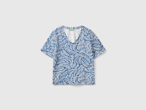 T-shirt fantasia in cotone a fibra lunga