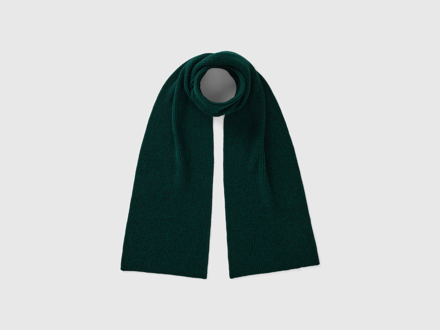 Sciarpa in misto lana e cashmere da uomo verde scuro | Benetton Outlet