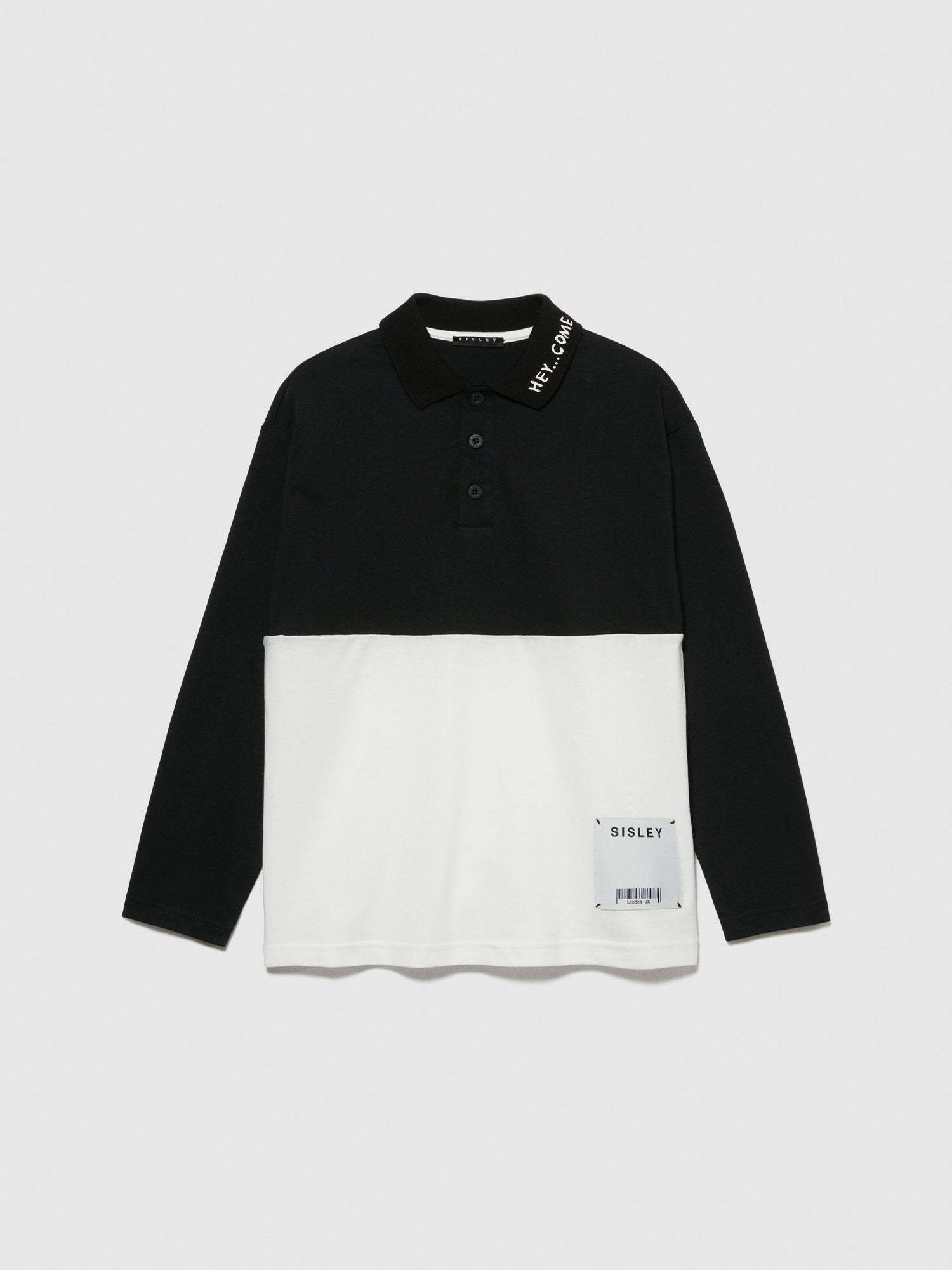 Polo color block da bambino nero | Sisley young Outlet